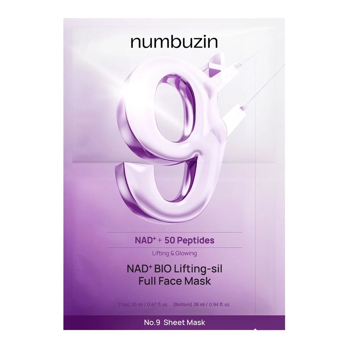 numbuzin No.9 NAD+ Bio Lifting-sil Full Face Mask (20ml+28ml)