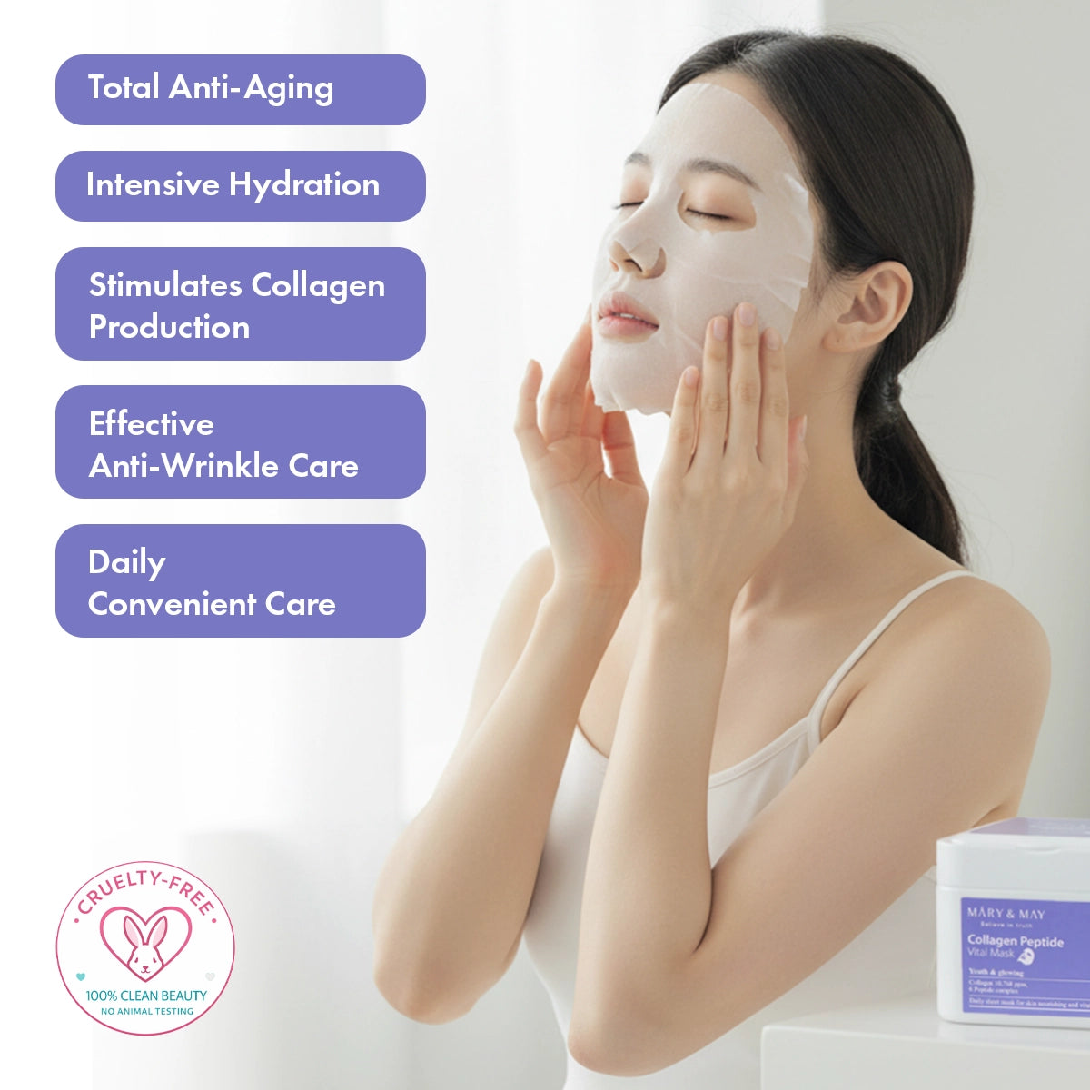 MARY&MAY Collagen Peptide Vital Mask (30pcs/400g)